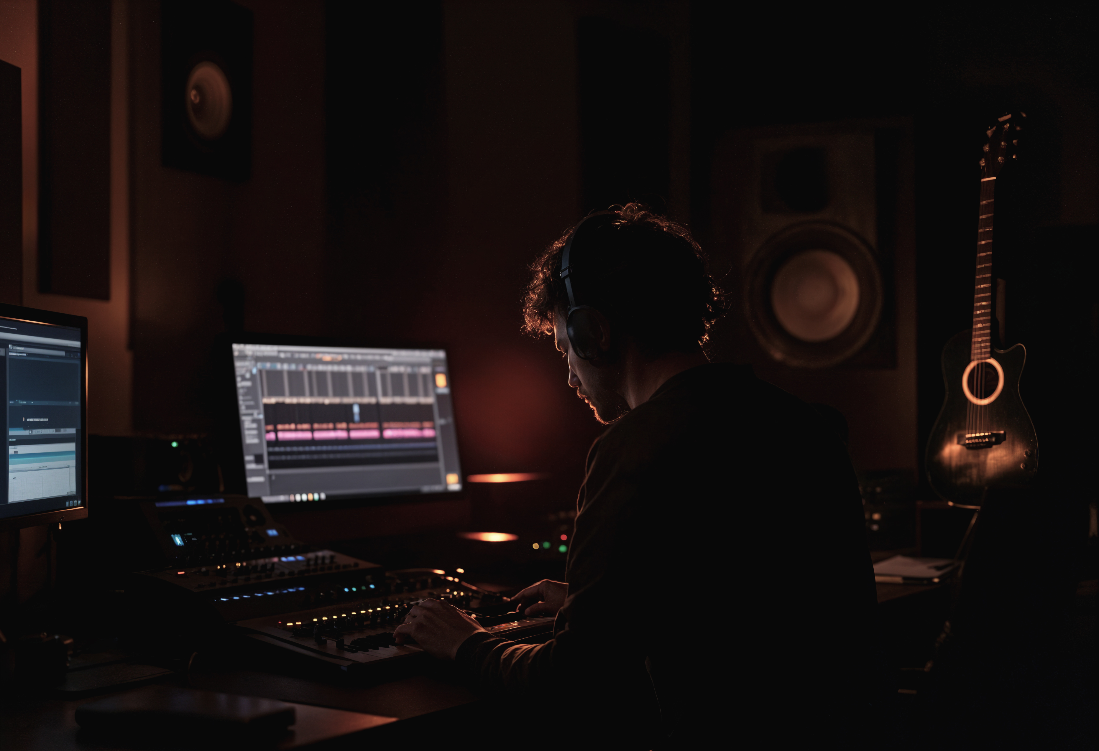 Music App - Professional AI-powered music creation and production platform for artists, producers, and music industry professionals, featuring state-of-the-art digital audio workstation, intelligent composition tools, and comprehensive rights management in a fully-equipped studio environment